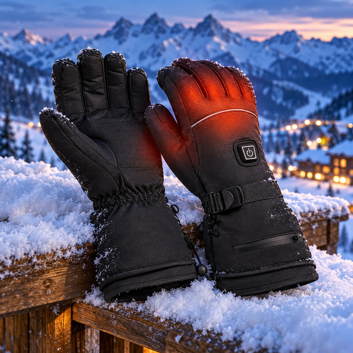 Heated Ski Gloves, Rechargeable, 2 Batteries Included